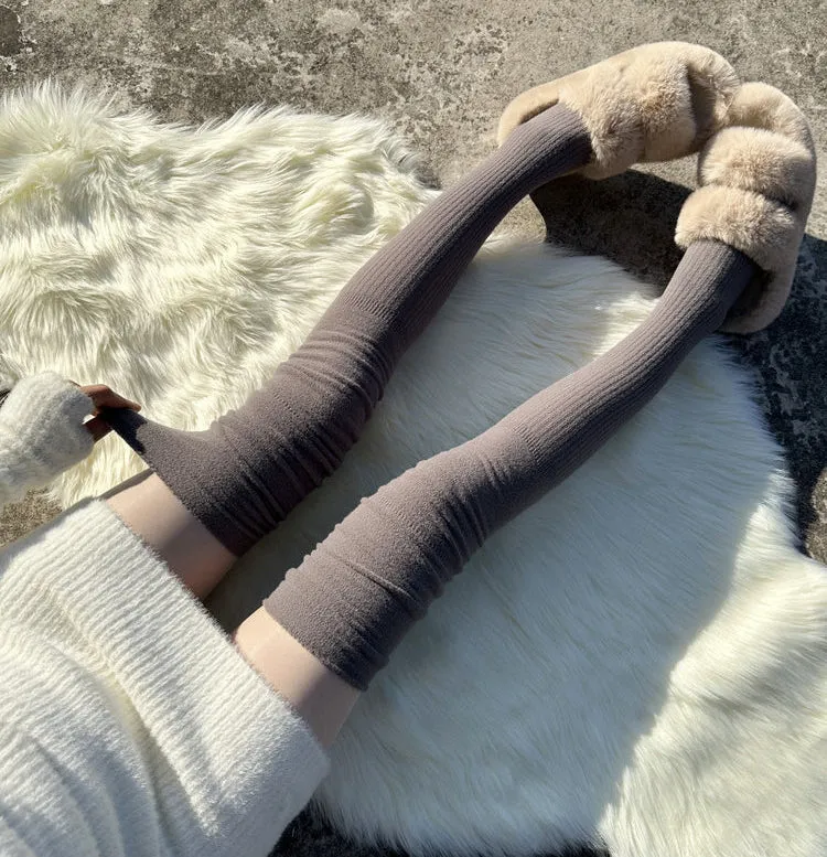 Randy Cozy Ribbed Knit Over the Knee Socks