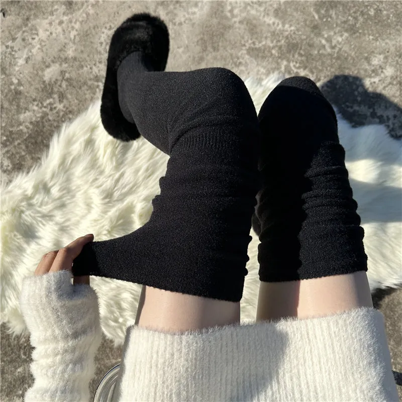 Randy Cozy Ribbed Knit Over the Knee Socks