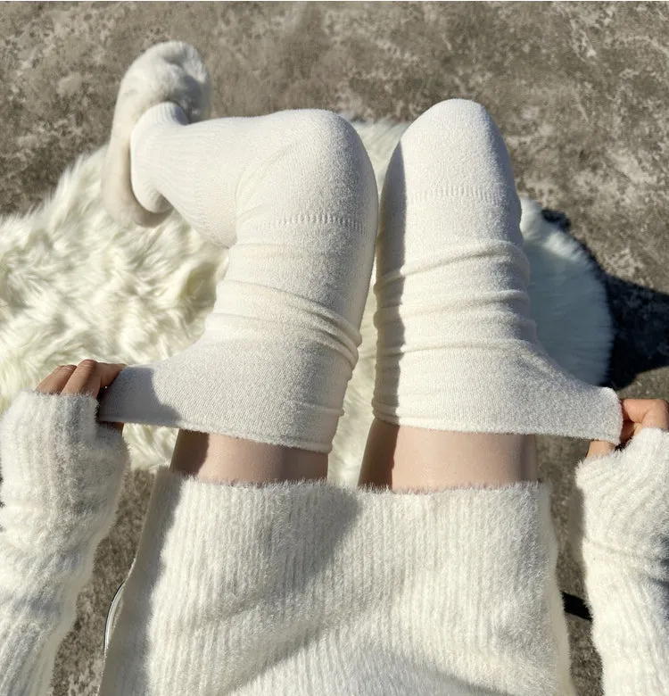 Randy Cozy Ribbed Knit Over the Knee Socks