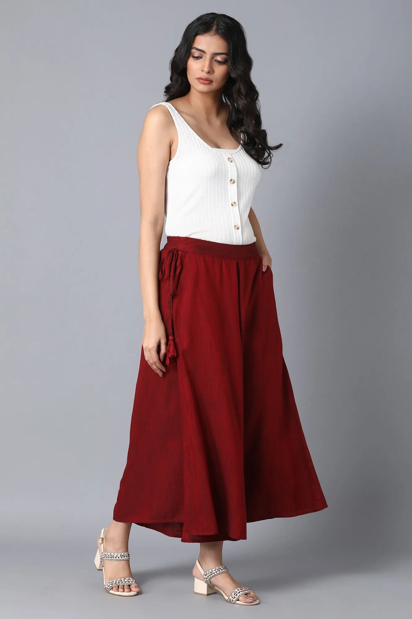 Red Straight Culottes