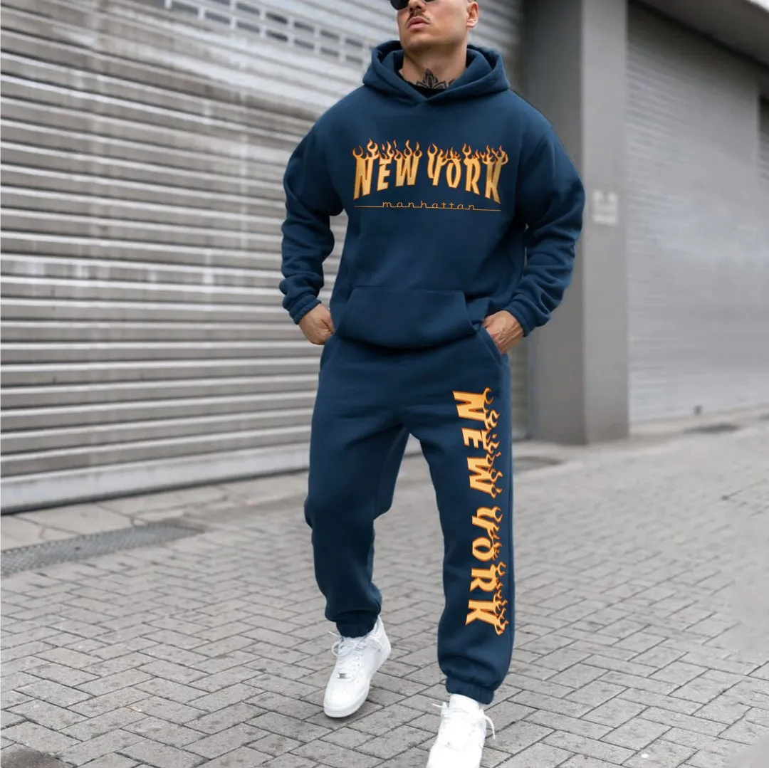 Retro personality letter pattern sports trousers