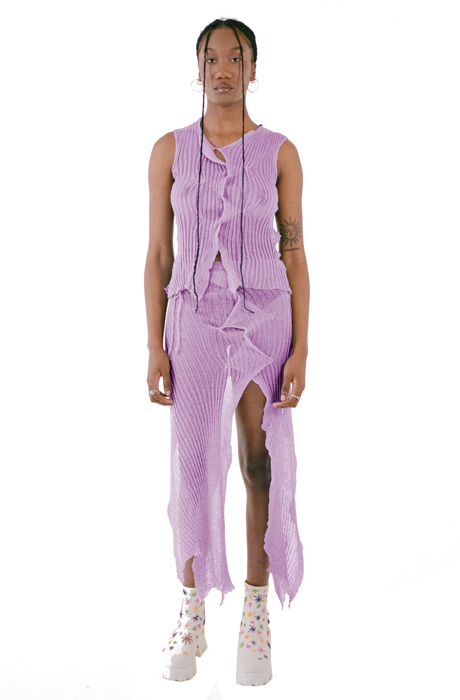 Sheer Linen Skirt - Lilac