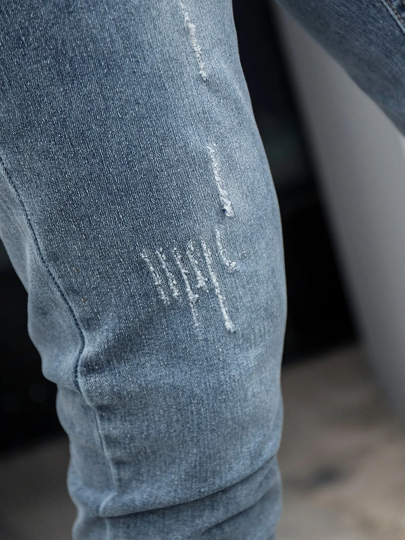 Slant Pocket Cat Scratch Jeans