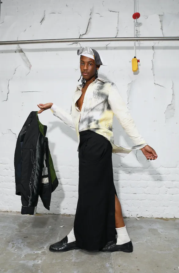 Slanted skirt - polyester