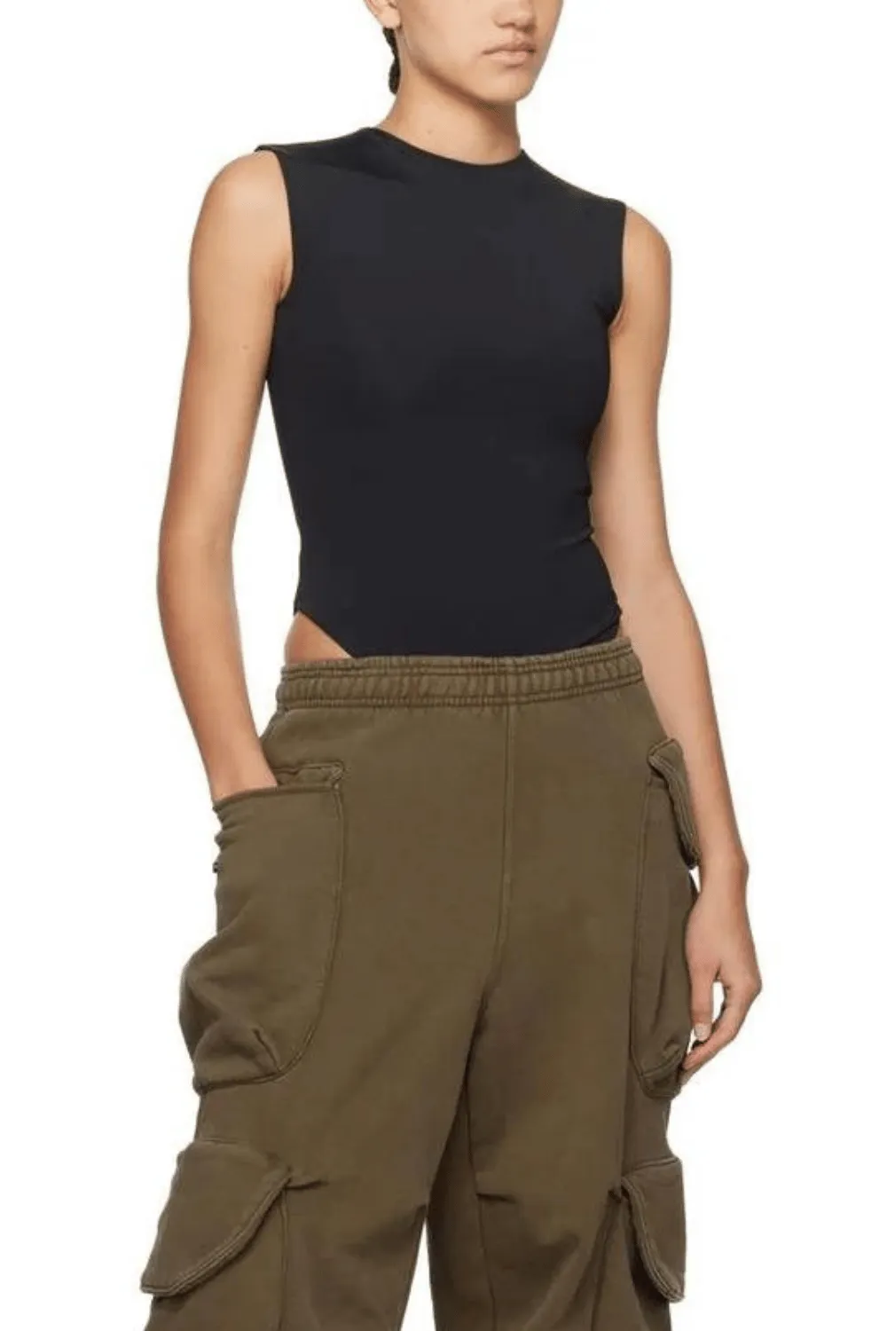 Sleeveless Bodysuit | Washed Black