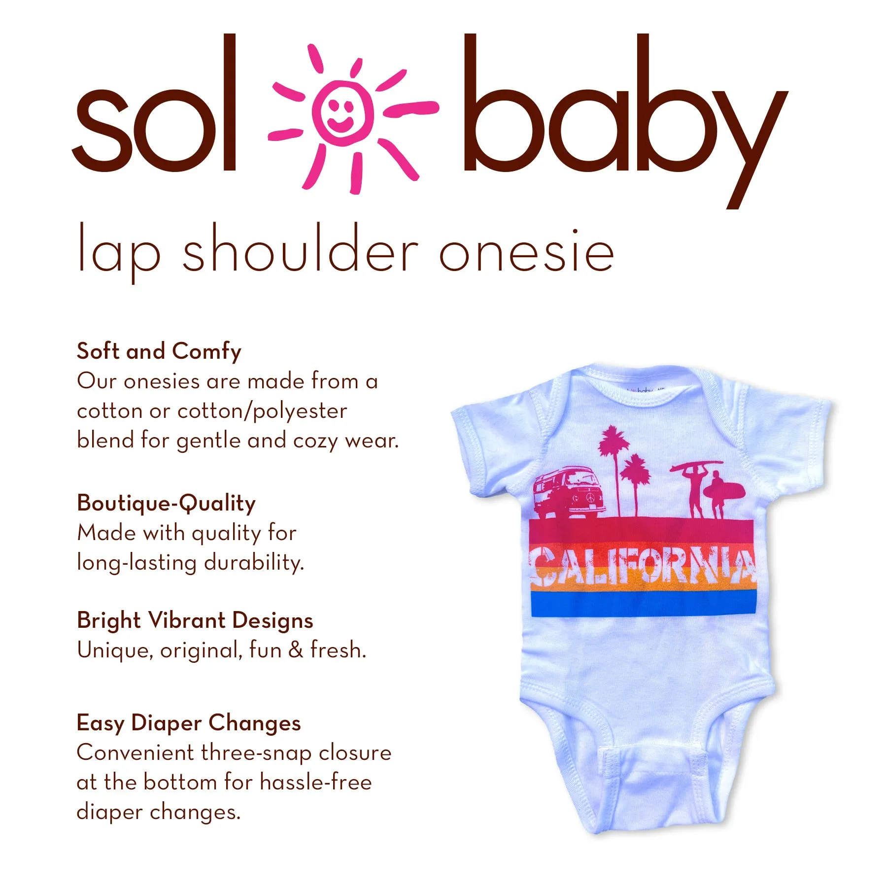 Sol Baby California 4-Color Stripe Bodysuit