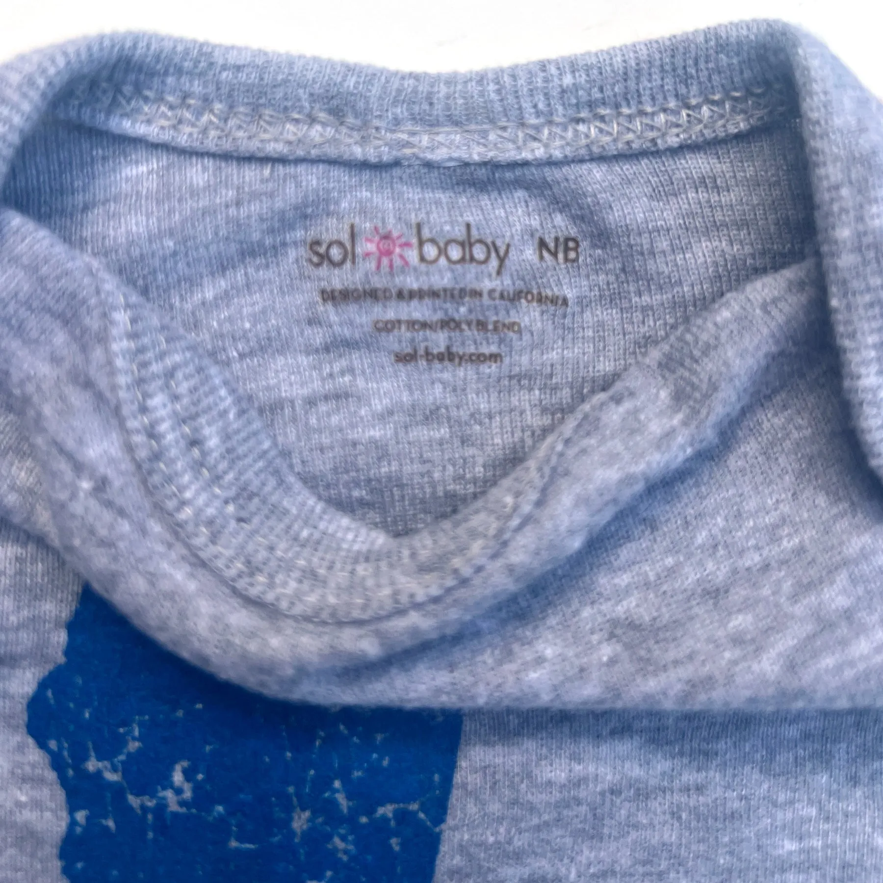 Sol Baby California Love Grey/Navy Bodysuit