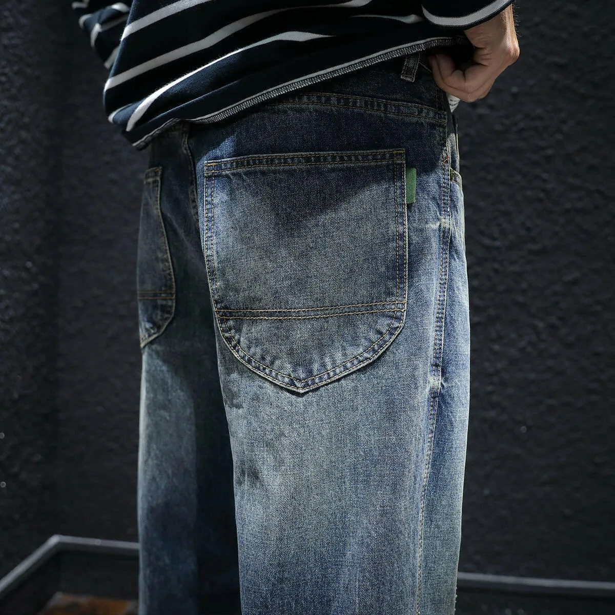 Straight Simple Loose Jeans P0047