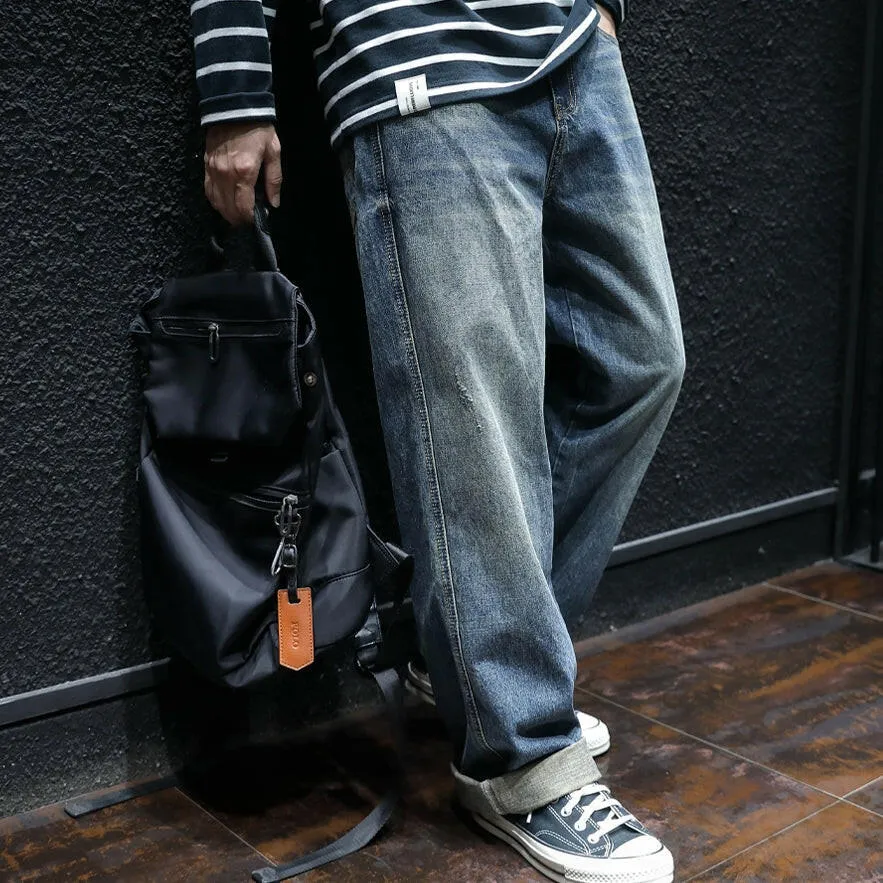 Straight Simple Loose Jeans P0047