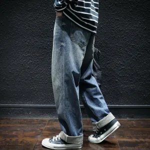 Straight Simple Loose Jeans P0047