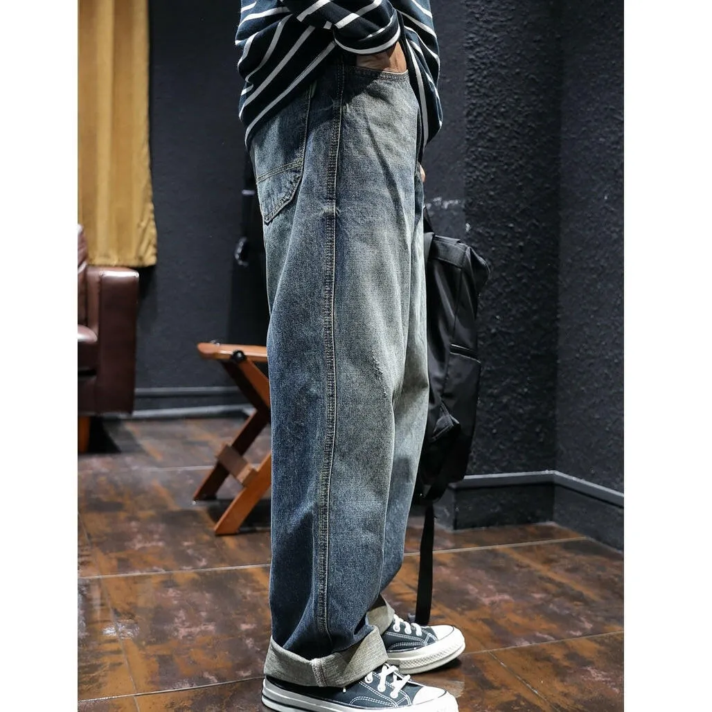 Straight Simple Loose Jeans P0047