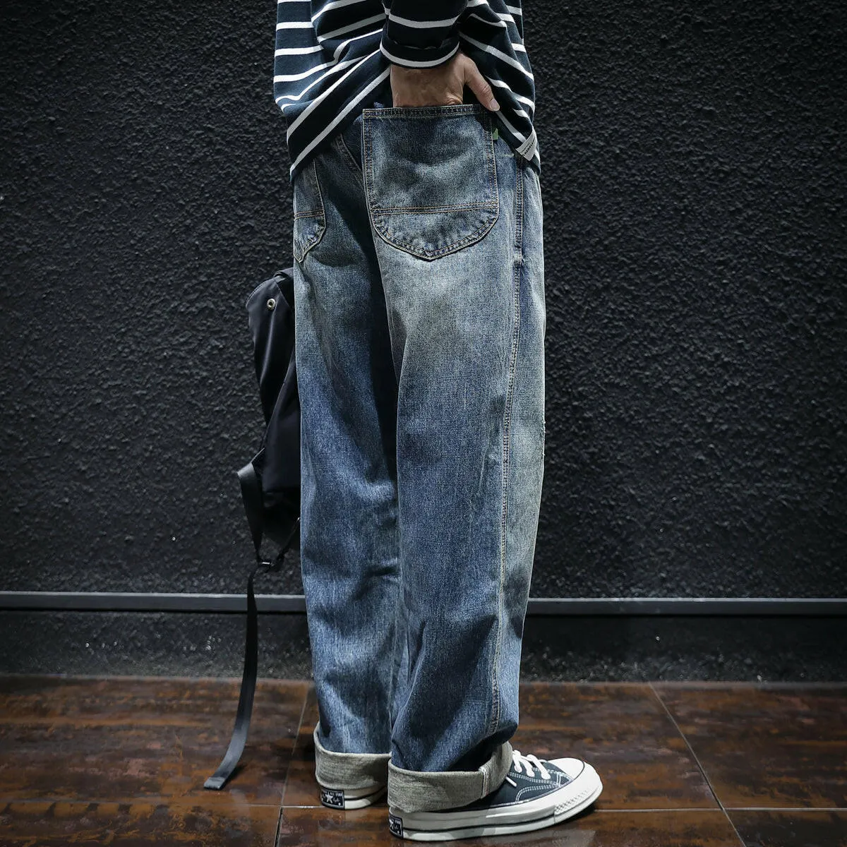 Straight Simple Loose Jeans P0047
