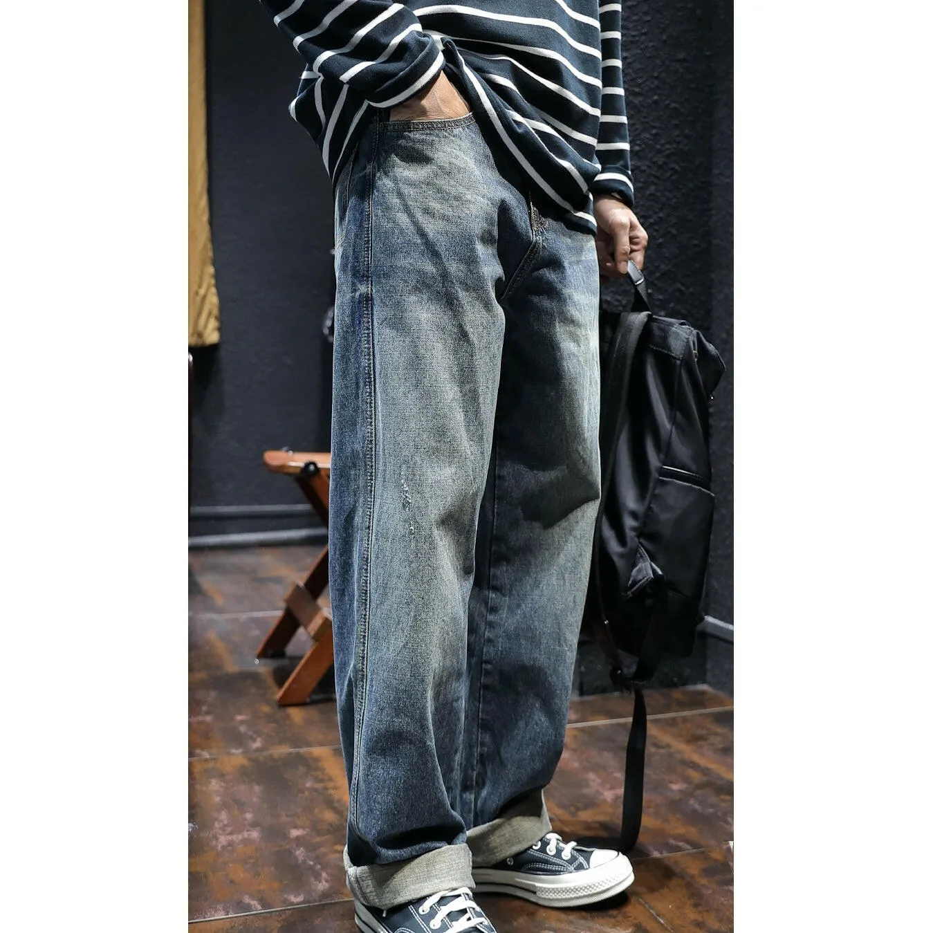 Straight Simple Loose Jeans P0047