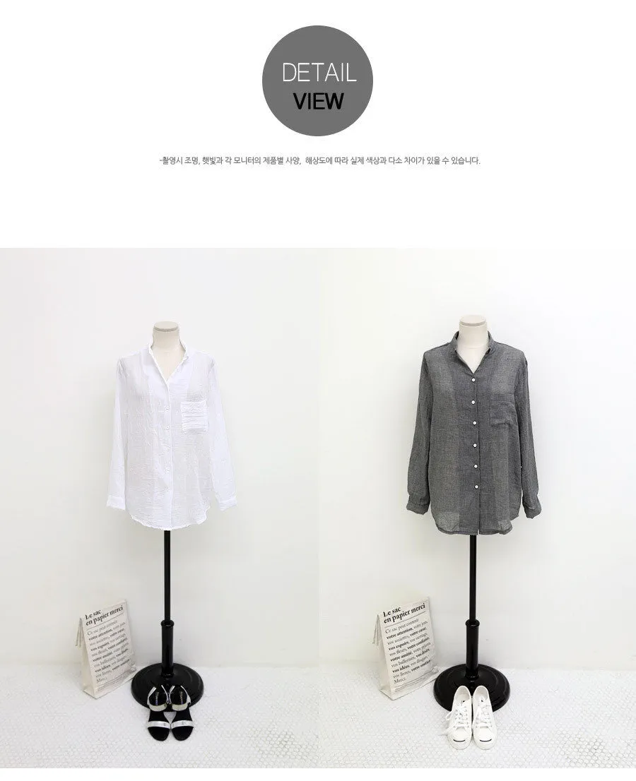 VenusFox Chemisier Linen Long Sleeve Shirt Women Blouse