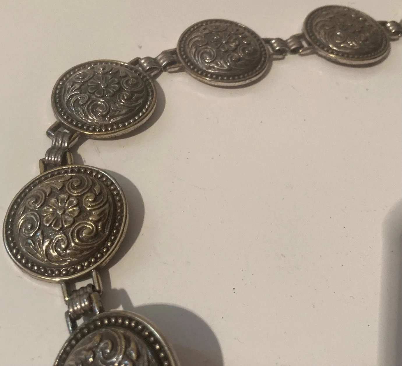 Vintage 1996 Leather Belt and Buckle, Brighton, Really Nice Silver Design, Heavy Feel To It, Quality, Size 30 to 34, Country and Western