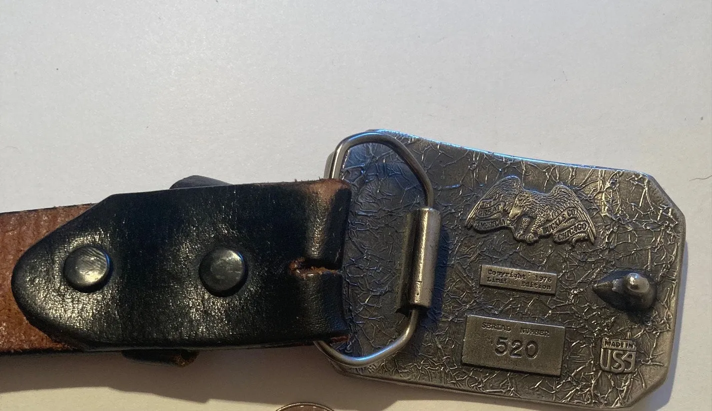Vintage Leather Belt and Buckle, 1976 Buckle, Deer, Wildlife, Hand Tooled, Nice, Belts, Quality, Hand Made in Mexico, Size 48 to 58, Country