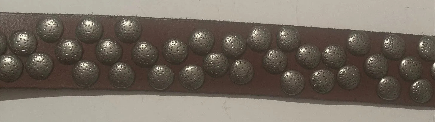 Vintage Leather Belt Buckle, and Belt, Bed Stu, Hewitt, Brown Leather, Nice, Unique, Quality, Size 30" to 34", Country and Western, Western
