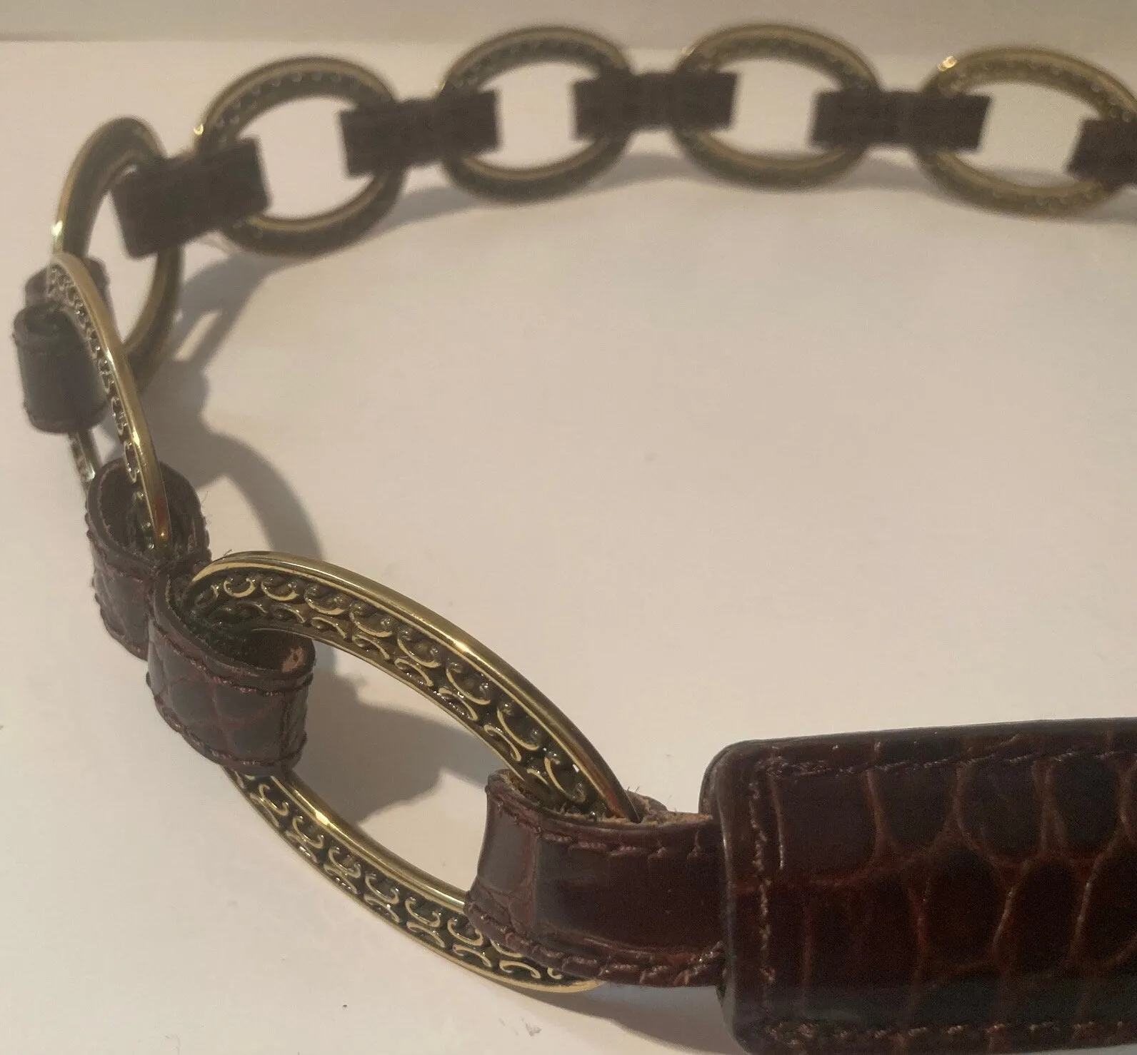 Vintage Leather Brass Belt and Buckle, Quality, Size 36, Country and Western, Western Wear, Heavy Duty, Nice, Quality, Unique, Fashion