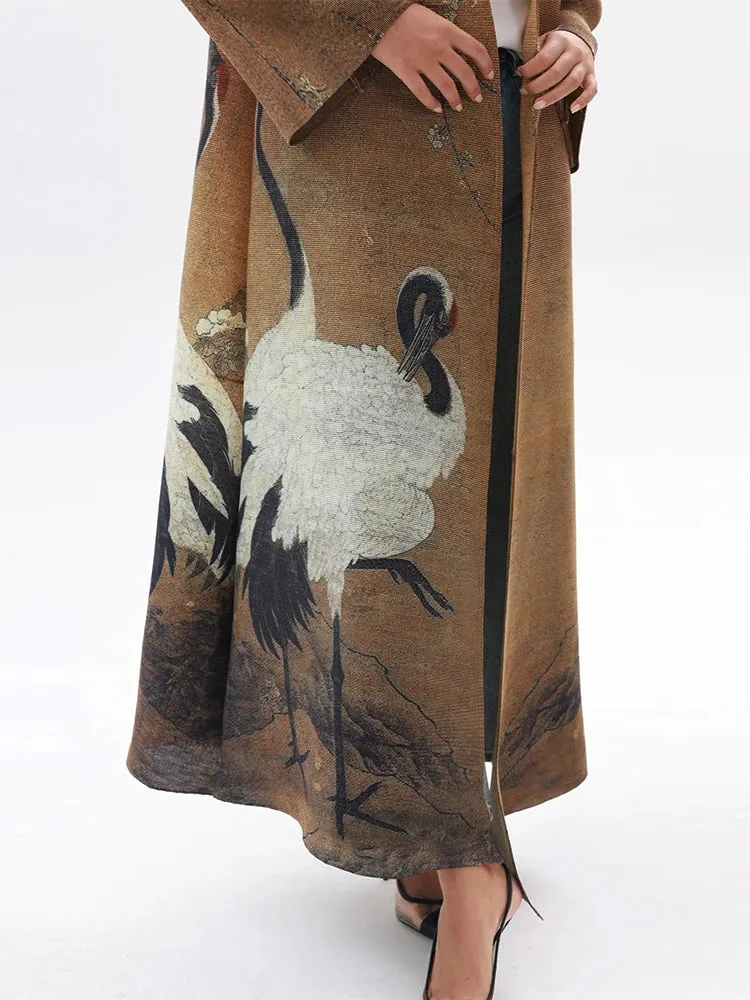 Vintage Pleated Women's Long Cardigan