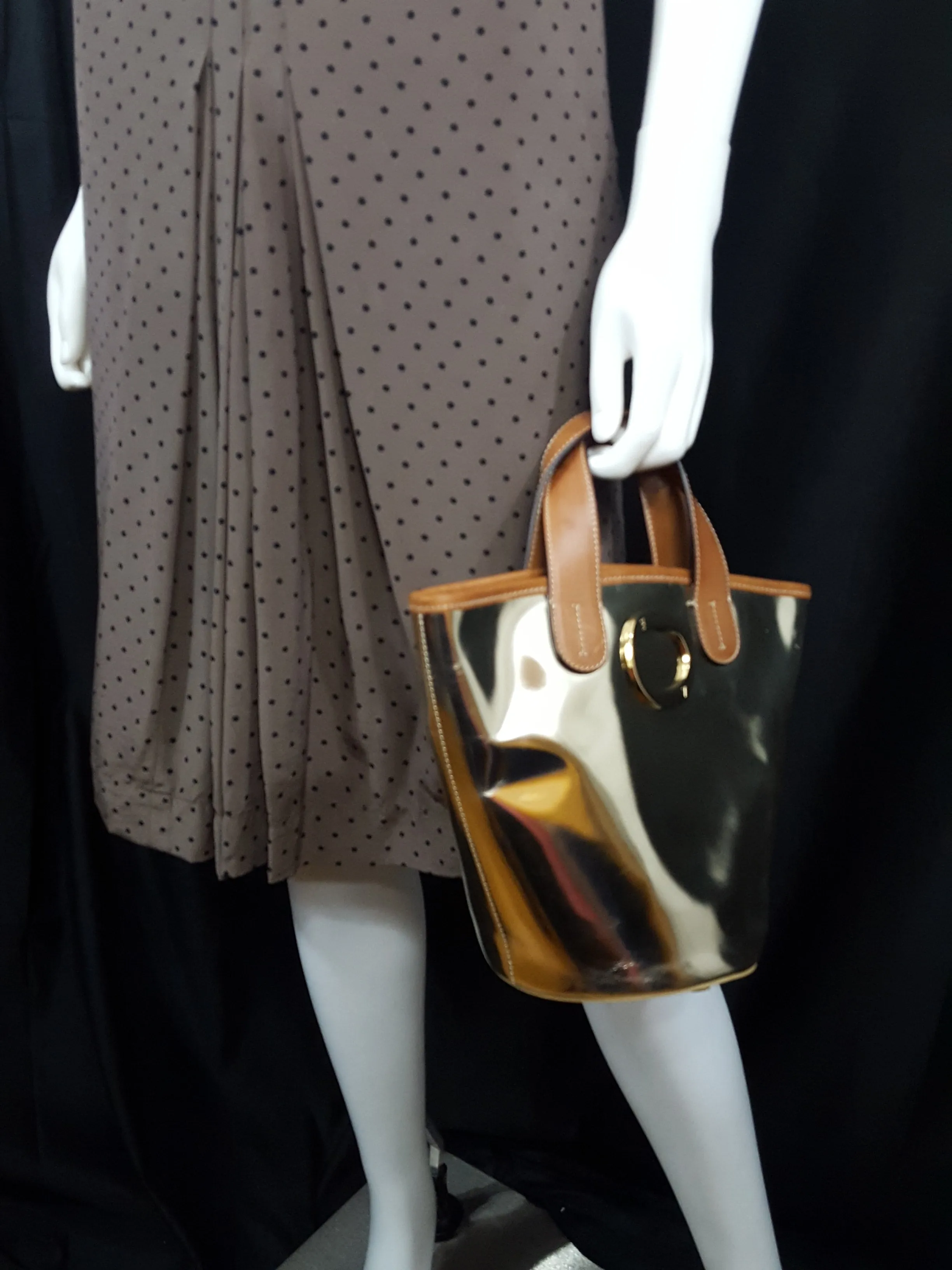 Vintage Silk Polka Dot  Pencil Skirt sz. M
