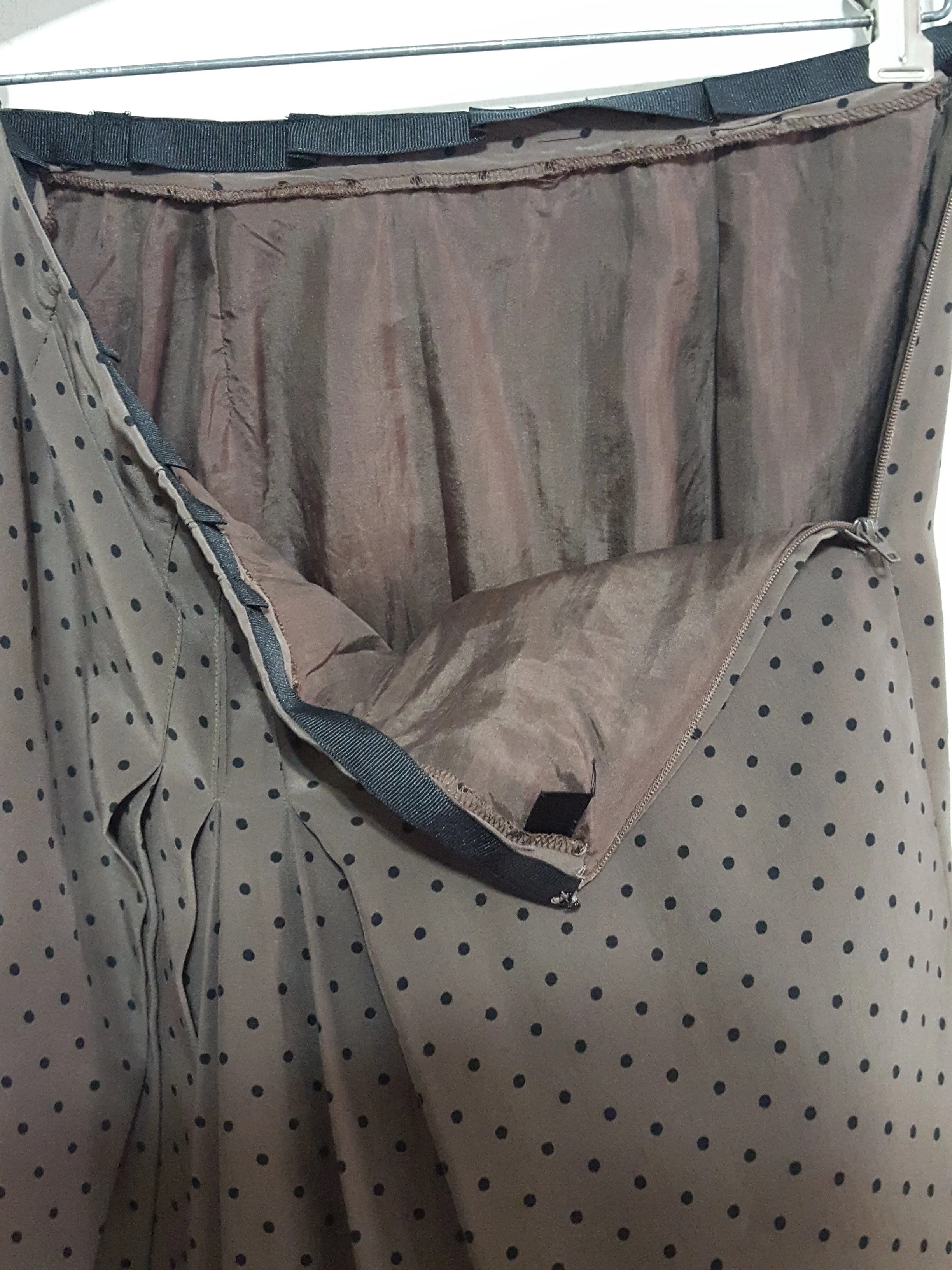 Vintage Silk Polka Dot  Pencil Skirt sz. M
