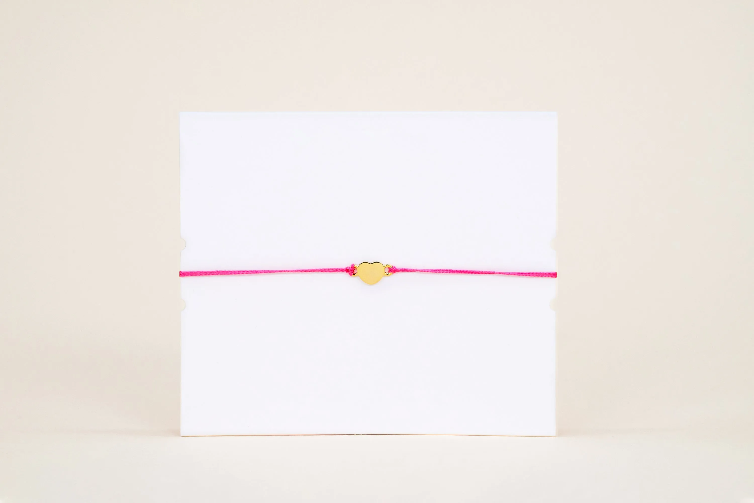 VITAMIN Gold Thread Bracelet Pink Heart (14K)