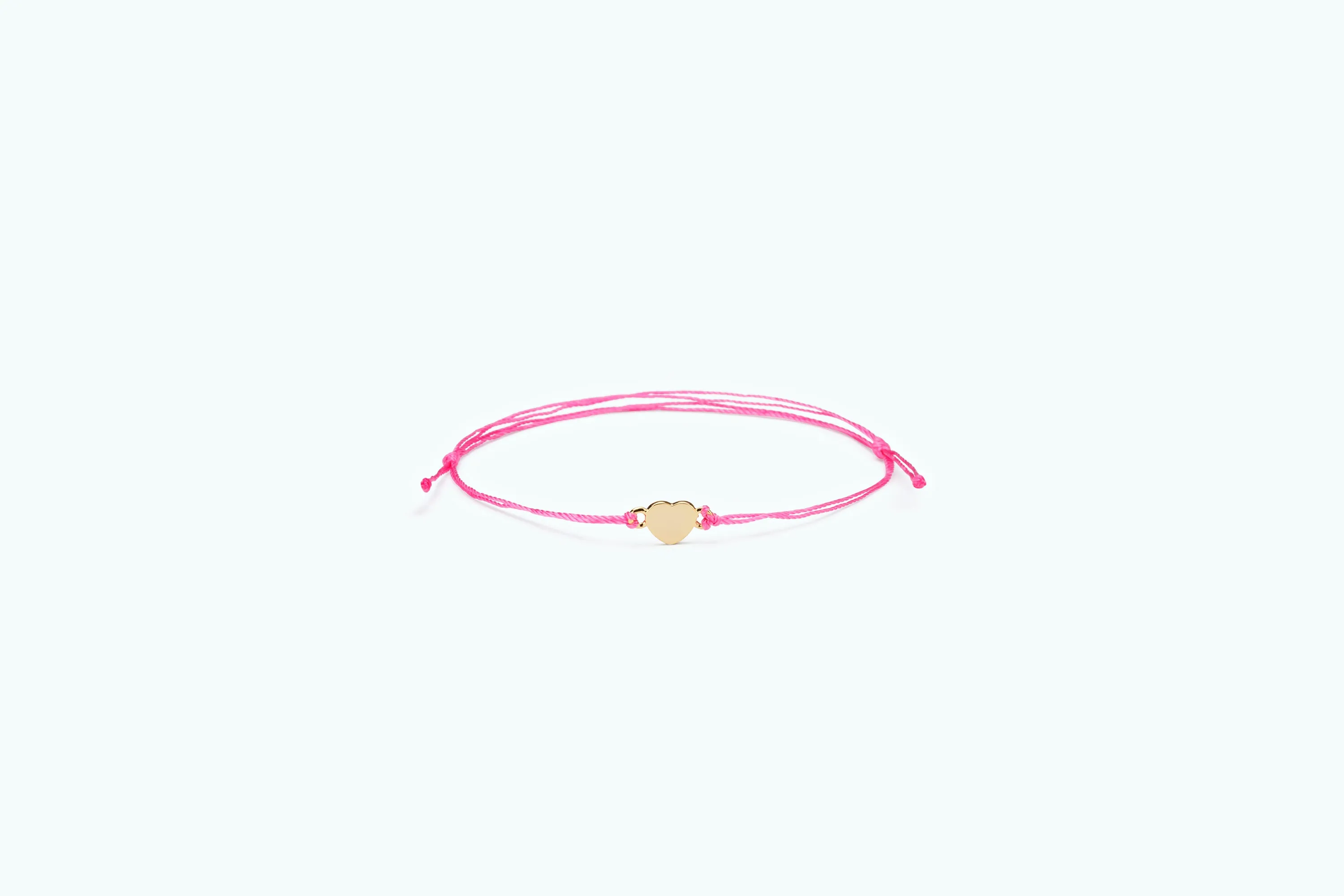 VITAMIN Gold Thread Bracelet Pink Heart (14K)