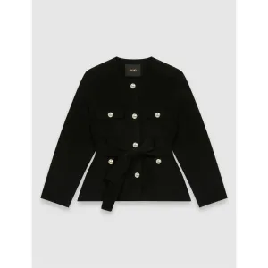 Women Textured Double-Faced Coat - Black