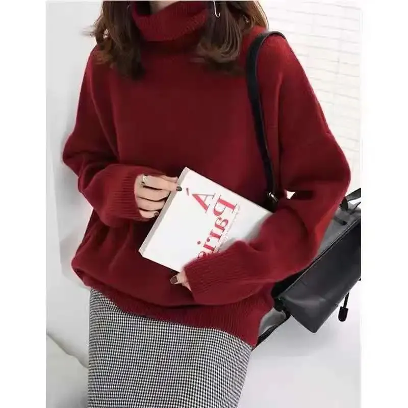 Women's Comfortable Oversized Soft Knitted Turtleneck Jumper | Ideal for Autumn/Winter