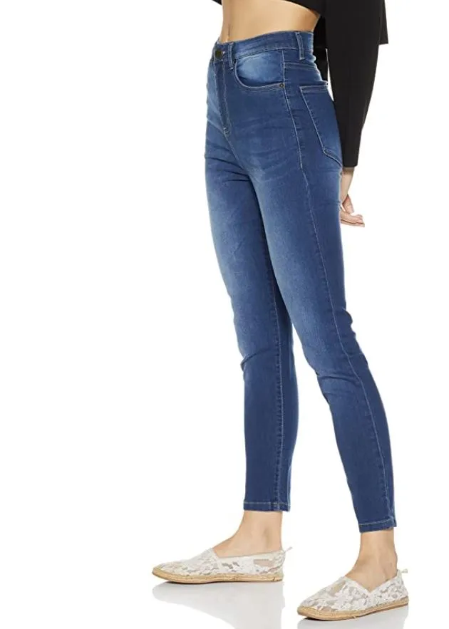 Women's Mid Blue Skinny Fit Jeans